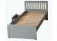3ft single Grey painted pine wood wooden bed frame + 3 drawers storage 4